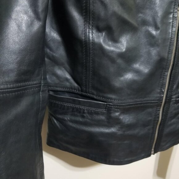 Boutique Of Leathers Lamb Jacket Bomber Coat Small Black Biker Urban Street - Picture 9 of 10